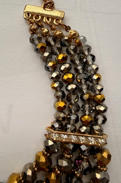 Liz Clairborne Gold and Silver 4 Strand Necklace 1976