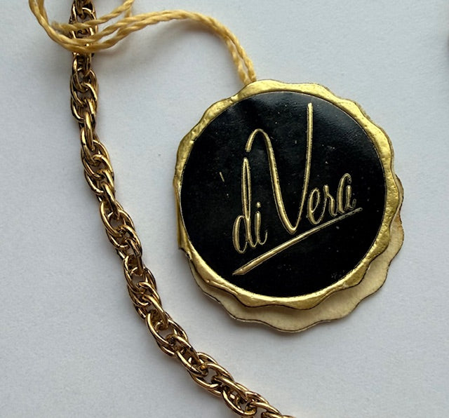 VTG di Vera by Danecraft - Large Oval Victorian Style Locket w/ Twisted Chain