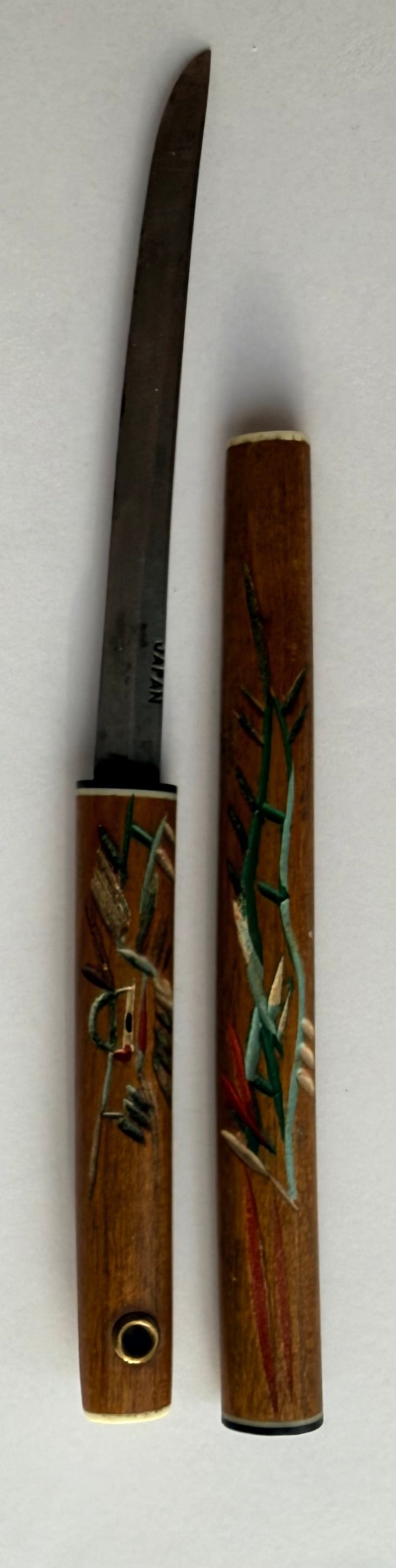 VTG Mini Japanese Samurai Katana Sword Wood Dragon Letter Opener Knife