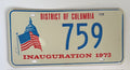 District of Columbia Inaguation 1973 License Plate #759