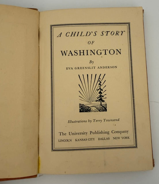 A CHILD'S STORY OF WASHINGTON 1938 Anderson VINTAGE Book EX-LIBRARY