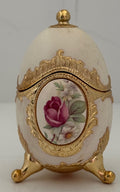 Porcelain Egg Music Box Plays "The Music of the Night" from Phantom of the Opera