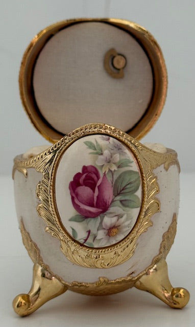 Porcelain Egg Music Box Plays "The Music of the Night" from Phantom of the Opera