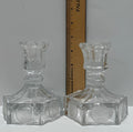 Fostoria Clear and Amber Candlesticks