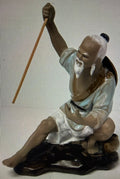 VINTAGE SHIWAN CERAMIC FISHERMAN CHINESE MUDMAN ARTWORK 1960s