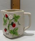 Vintage 1982 Otagiri Raised Strawberries Creamer, no chips or marks, clean
