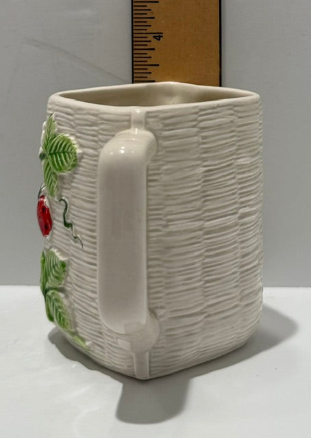 Vintage 1982 Otagiri Raised Strawberries Creamer, no chips or marks, clean