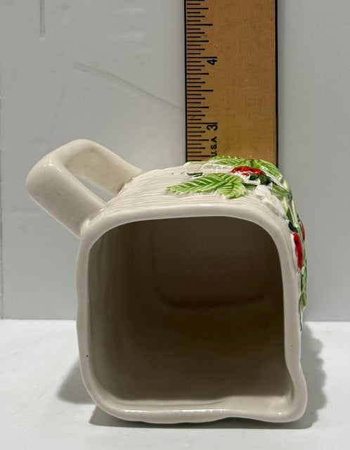 Vintage 1982 Otagiri Raised Strawberries Creamer, no chips or marks, clean