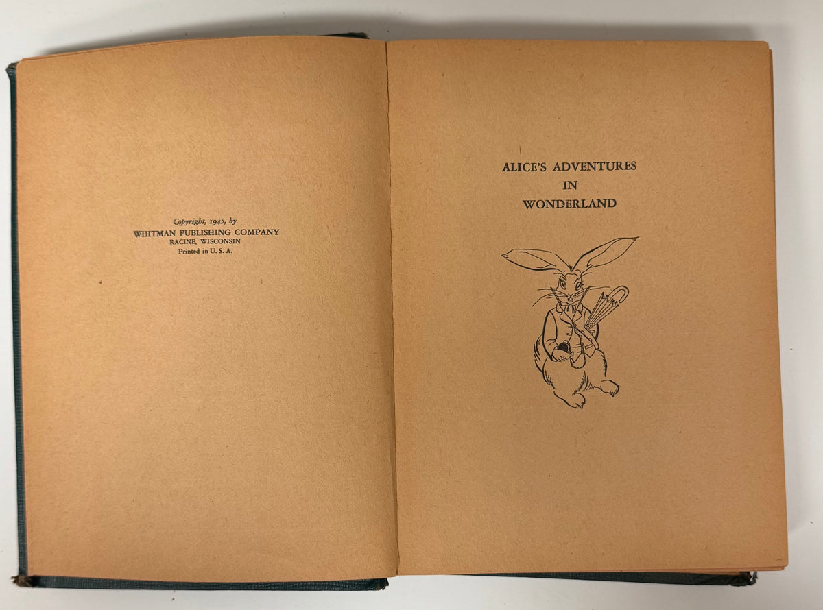 Lewis Carroll Adventures Of Alice In Wonderland Whitman 1945 HC Book Illustrated