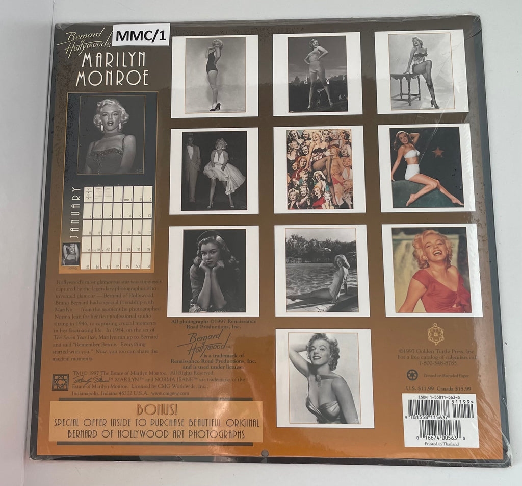1998 Bruno Bernard Hollywood Publicity Sealed Marilyn Monroe