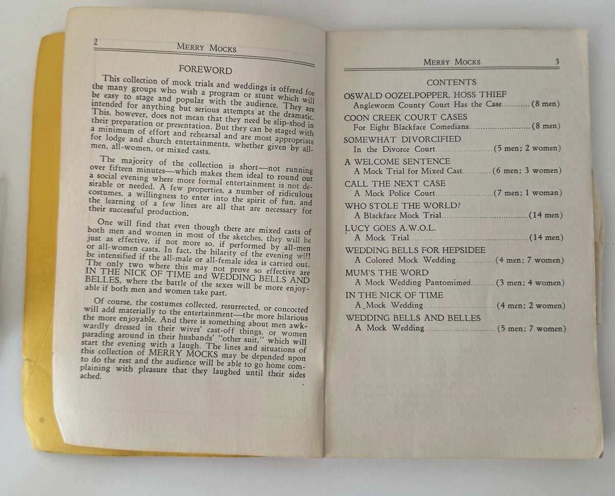 Merry Mocks Trials and Weddings by Arthur LeRoy Kaser 1935 G