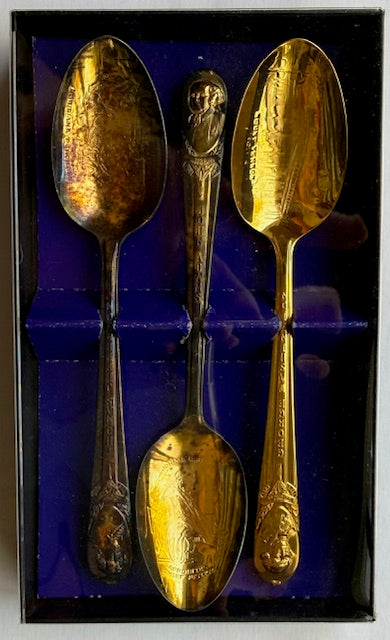 Your CHOICE - Set of 3 WM. Roger's Presidential Gold Plate Collectible Spoons