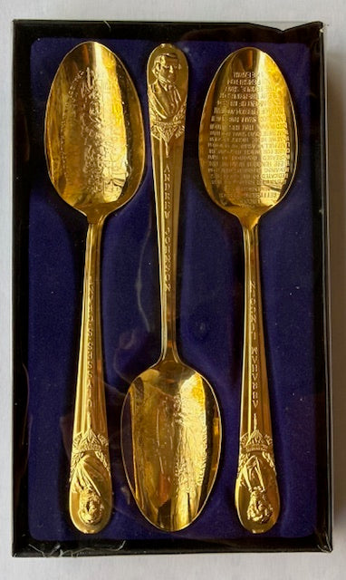 Your CHOICE - Set of 3 WM. Roger's Presidential Gold Plate Collectible Spoons