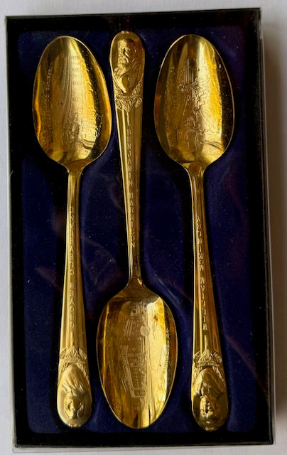 Your CHOICE - Set of 3 WM. Roger's Presidential Gold Plate Collectible Spoons