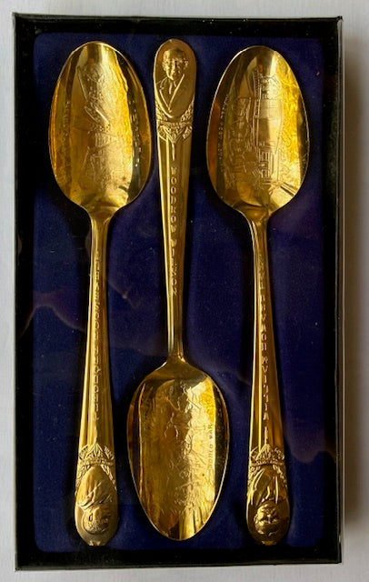 Your CHOICE - Set of 3 WM. Roger's Presidential Gold Plate Collectible Spoons