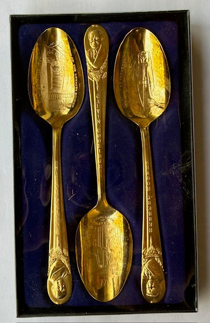 Your CHOICE - Set of 3 WM. Roger's Presidential Gold Plate Collectible Spoons