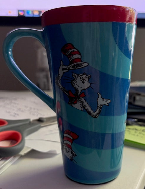 RARE Dr. Seuss Blue Travel Mug NIB